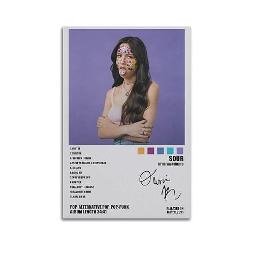 Generic Poster estetico limitato con copertina dell'album Olivia Rodrigo, poster musicale autografato, decorazione per dormitorio, poster per camera da letto, stampa artistica da parete su tela, per - Image 1