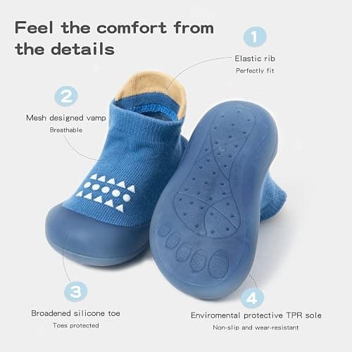 Bearbay Baby Sock Shoes Baby Walking Shoes Infant Non-Slip Breathable Slippers with Soft Rubber Sole Baby Boys Girls Sneakers - 9-12 Months Infant - Af-39 Pink thumbnail 5