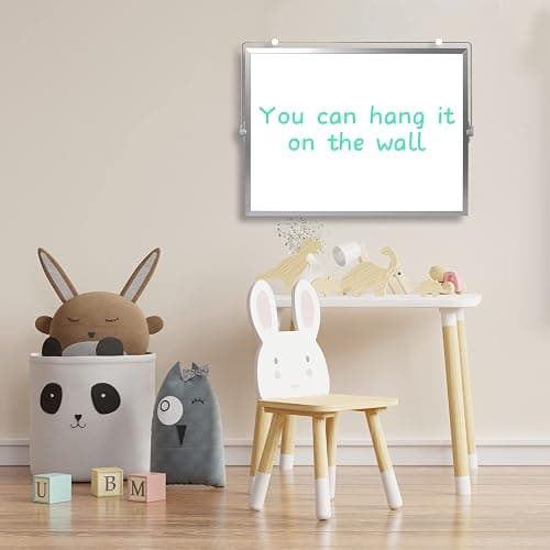 Dry Erase White Board, 16inX12in Large Magnetic Desktop Whiteboard with Stand, 10 Markers, 4 Magnets, 1 Eraser, Portable Double-Sided White Board Easel for Memo to Do List Desk Office thumbnail 8