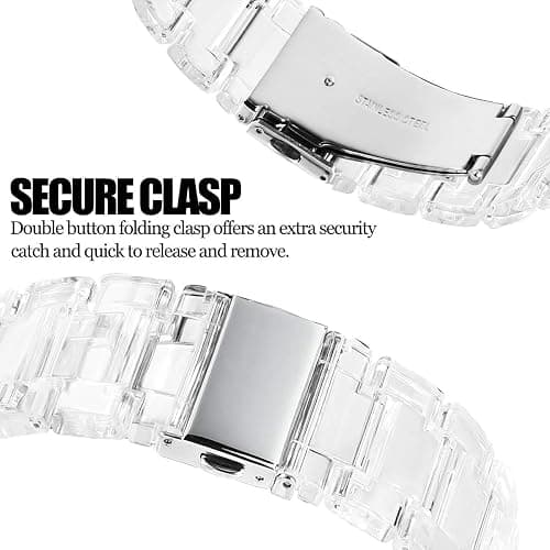V-MORO Resin Bands Compatible with Apple Watch Band 42mm/41mm/40mm Series 11/10/9/8/7 Fashion Lightweight Bracelet Replacement with Stainless Steel Buckle for iWatch Series 6/SE/5/4/3/2/1(38/40/41/42mm) thumbnail 8
