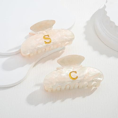 LILIE&WHITE Acrylic Letter Hair Clips For Women Stylish S Monogram Hair Claw Alphabet Hair Clip Fashion Glitter Claw Clips Elegant And Durable Hair Accessory Large Hair Clips S thumbnail 6