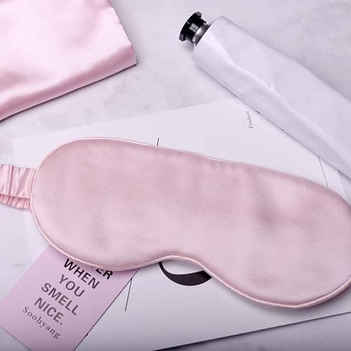 Silk Sleep Mask Light Blocking Luxury 100% Mulberry 19mm Silk Eye Mask Eye Cover Blindfold Ultra Soft Light & Comfy Anti Aging Skin Care with Travel Bag Gift Package thumbnail 8