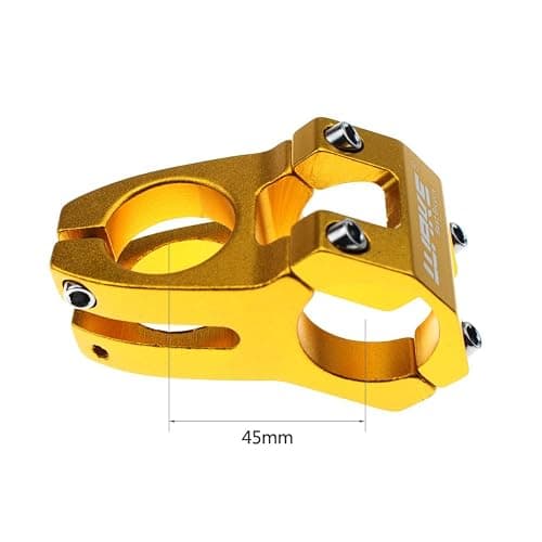 31.8 Stem 45mm Bike Stem Wake Mountain Bike Stem Short Handlebar Stem for Most Bicycle, Road Bike, MTB, BMX, Fixie Gear, Cycling (Aluminum Alloy, Black Blue Gold Red) thumbnail 2
