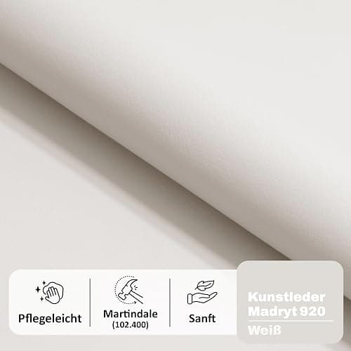 MOTIVENA Deli Bett 120x200 Weiß Kunstleder, mit Stauraum, mit Kopfteil, mit Lattenrost, mit Füßen, ohne Matratze, Polsterbett 120x200 mit Bettkasten Weiß thumbnail 4