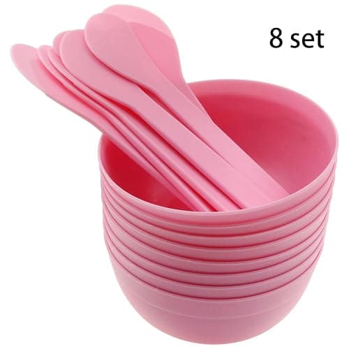 safycaby DIY Slime Making Tools 8 Set Plastic Slime Bowl and 8 Glue Mixing Spoons for Funny Craft Making Arts (8 Sets Pink)(Diameter 3.46 inches) thumbnail 5