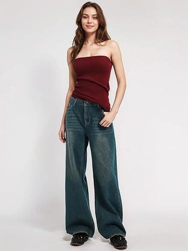 Xineicy Jeans for Women High Waist Wide Leg Baggy Jeans Y2K Loose Vintage Boyfriend Denim Pants thumbnail 6