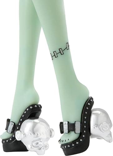Monster High x Barbie Frankie Stein Doll with Original Barbie-Inspired Swimsuit and Solo in The Spotlight Black Evening Dress and Accessories thumbnail 5