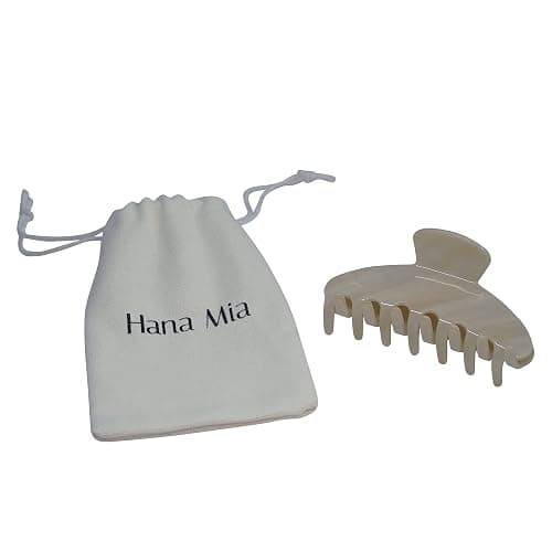 Hana Mia Large Creme Claw Clip, 4 Inch Acetate Hair Clip for Women | Luxury 4 Inch Acetate Claw Clip with Secure Hold & Snag-Free Teeth for Half-Ups, Updos & Chic Everyday Styles | Creme thumbnail 5