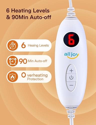 ALLJOY Heat Pads for Back Pain Relief, Wrap Around Heat pad for Period Cramps Neck Shoulder and Back, 12" x 60" Large Heating Pad, 6 Heat Levels, 90Mins Auto Off, Christmas Gifts for Women Men thumbnail 2