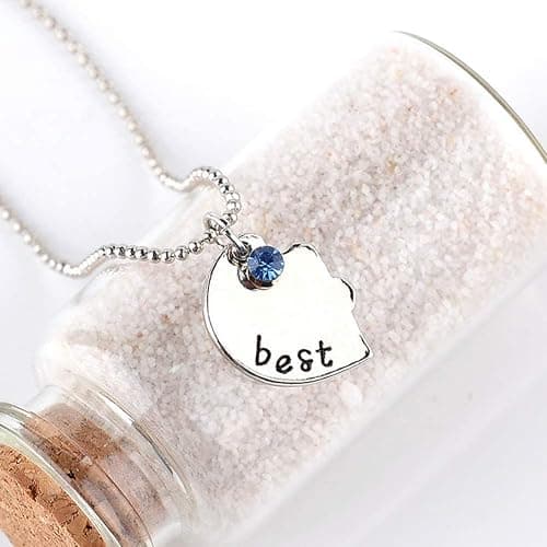 Best Friends Forever and Ever Necklace with Crystal Broken Heart Charm Pendant Set Friendship Necklace thumbnail 6