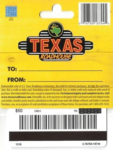 Texas Roadhouse Gift Card $50 thumbnail 2