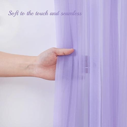 10x10ft Purple Tulle Backdrop Curtain for Parites, Sheer Backdrop Curtains for Wedding Baby Shower Birthday Party Photo Shoot Decorations thumbnail 2