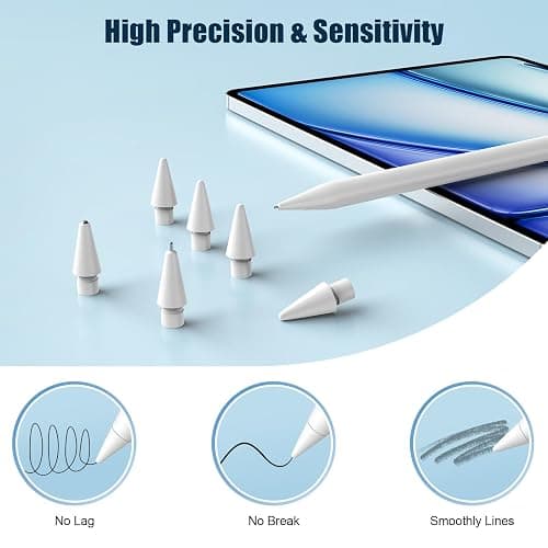 Upgraded Replacement Tips for Apple Pencil Pro/1st Gen/2nd Gen/USB-C, Metal Pen Nibs Accessories for Apple iPad Pencil - (6 Pack) thumbnail 5