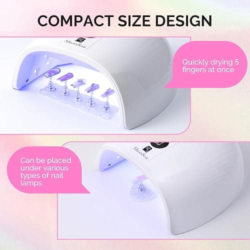 MelodySusie Nail Stand for Press Ons, 3 PCS Shiny Magnetic Bases Sets for Practice Painting Display with Brush Holder and 100 Pcs Reusable Double-Sided Tape for Home DIY Salon Supplies thumbnail 5