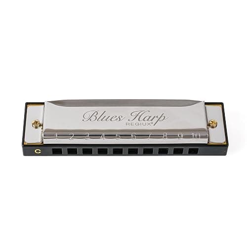 REGIUX Blues Harp Diatonic Harmonica, 10-Hole Key of C, Beginner Harmonica for Students & Adults, with Protective Case thumbnail 2
