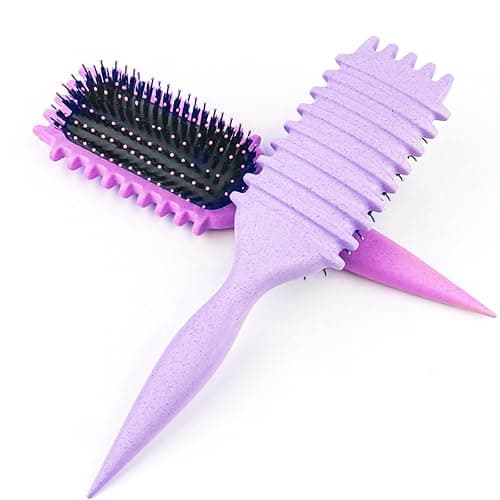 Curl Defining Brush, 1 PCS Curly Hair Brush, Brush for Curly Hair, for Combing and Shaping Men's and Women's Curls to Reduce Pulling (Purple) thumbnail 6