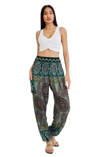 Joob Joob Boho Pants for Women - Hippie Harem Pants Women - Womens Yoga Pants – Comfy Bohemian Flowy Hippie Clothes thumbnail 4