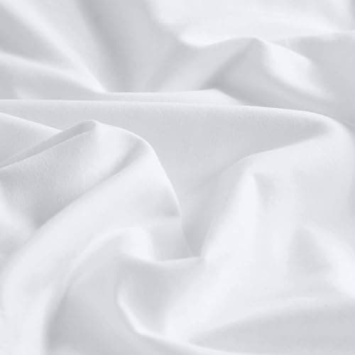 Bedsure Bright White Duvet Cover King Size - 3 Pieces Prewashed Cotton-Like Extra Soft Bedding Set, Includes 1 Duvet Cover 104x90 Inches with Zipper Closure & 2 Pillow Shams, Comforter Not Included thumbnail 9