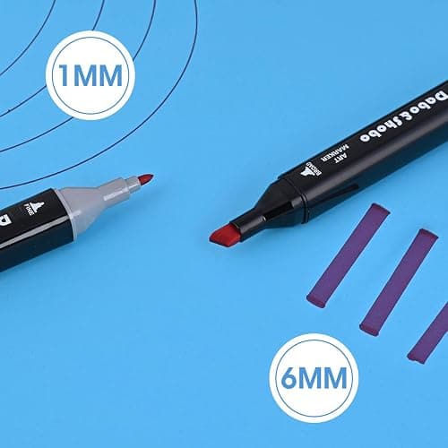 Dabo&Shobo 96 Color Alcohol Marker Pen, Bright Permanent Markers For Coloring, Markers For Adults Coloring Book, Wide Chisel And Fine Tip, Dual Tip Design Equipped with Black Suitcase thumbnail 5
