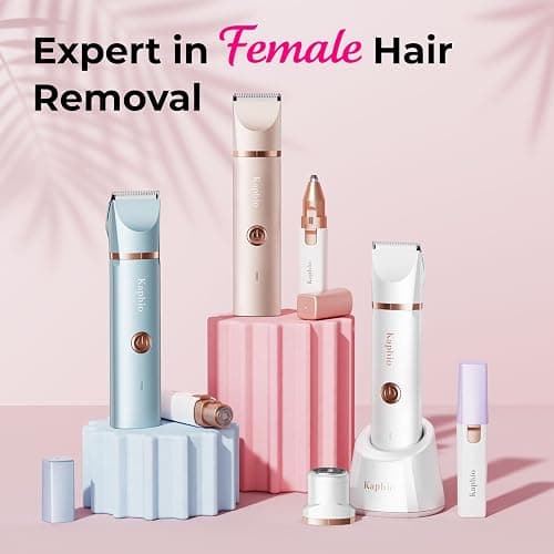 Bikini Trimmer for Women Pubic Hair: 2 in 1 Electric Razors for Women - Rechargeable Electric Shaver - IPX7 Waterproof Bikini Shaver for Travel & Shower Use in Summer (Rose Gold) thumbnail 8