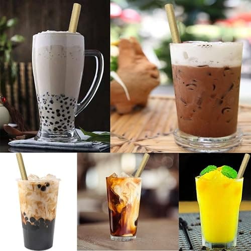 Pailles en Papier Bubble Tea, Pailles en thé à bulles Boba Smoothies Lait Frappé Perle, 12mm Paille Carton Jetable Biodégradable pour Articles de Fête Célébration Projets d'art, Lot de 50 kraft Marron thumbnail 7