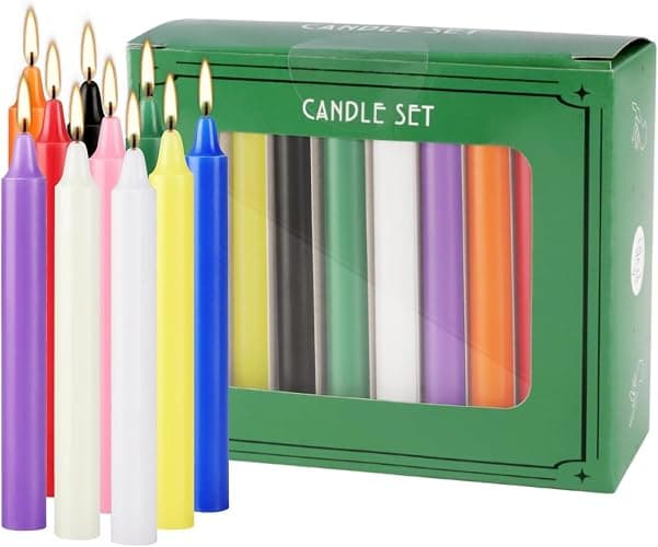 YOROXRG 40 Pack Spell Chime Candles-4 Inch Multi-Colored Taper Candles Sticks-for Home Decor Kitchen Decor Wedding Decoration-10 Colours thumbnail 8