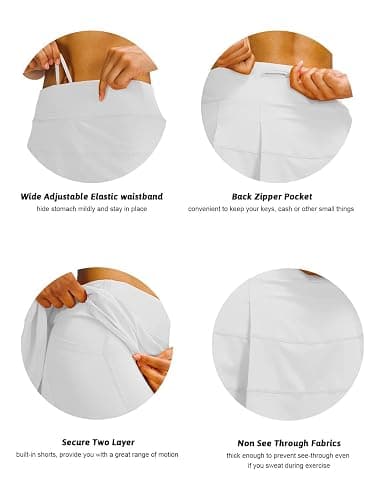 MEIVSO Women's Pleated Workout Tennis Skirts with Pockets Activewear Sports Skort Built-in Shorts thumbnail 4