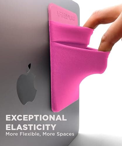 Afterplug 2-Pocket Adhesive Pouch for Laptop, Compatible with External Portable SSD, Magic Mouse, USB Cable and More - Pink thumbnail 7