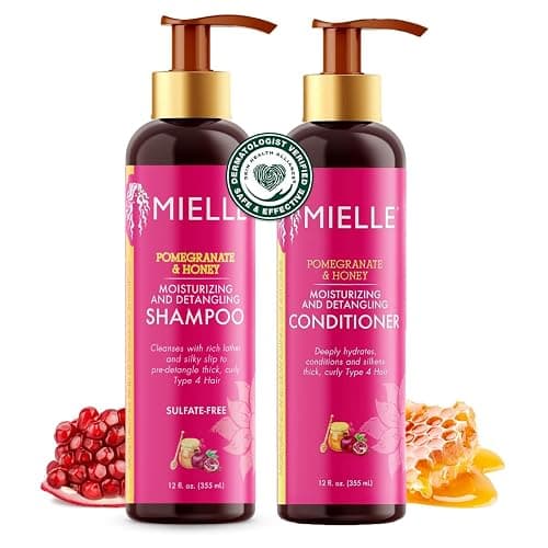 Mielle Organics Pomegranate & Honey Moisturizing and Detangling Shampoo and Conditioner for Type 4 Hair - Image 1