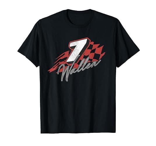 Official Morgan Wallen 7 Racing Flag T-Shirt - Image 1