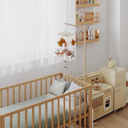 Baby Mobile for Crib – Handmade Ocean Baby Crib Mobile with Seahorse, Shell & Stingray, Nursery Mobiles with Beech Wood Ring, Mobile for Crib Hanging Toy, Neutral Felt Mobile for Bassinet Decor thumbnail 6