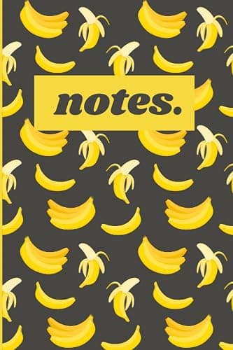 Notebook: Banana Print Grey and Yellow Notebook - Blank Lined Paper 6x9" 120 Pages - Perfect for Banana Lovers - Image 1