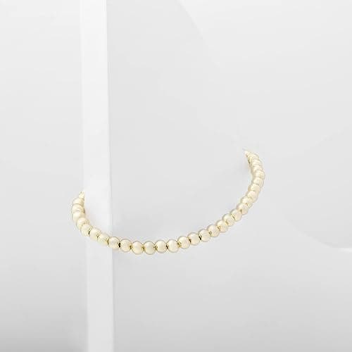 PAVOI 14K Gold Plated Beaded Bracelet for Women | Stackable Gold Bead Bracelet | Adjustable Dainty Gold Jewelry thumbnail 3