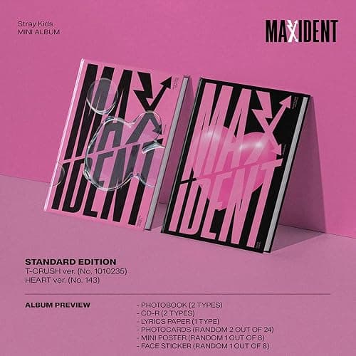 STRAYKIDS - MAXI DENT [STANDARD EDITION : HEART Ver.] Mini Album CD+Mini Poster+Face Sticker+Photocards+Photobook+Lyrics Paper+(Extra 4 Photocards+1 Double-Sided Photocard+Mirror) thumbnail 2