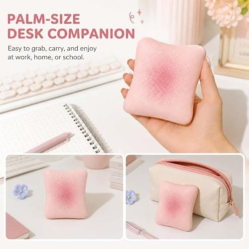 Sticky Bread Squishy Fidget Toys,Slow Rising Butter Squishy Toy,Moist and Soft Stress Toast Balls,Stress Relief & Fidget Toys for ADHD,Party Favor Gift (Pink A-1pcs) thumbnail 6