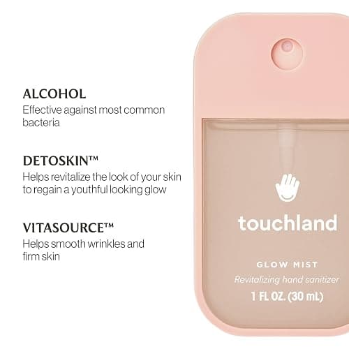 Touchland Glow Mist Revitalizing Hand Sanitizer Spray, Rosewater scented, 1FL. OZ. Travel Size - Glow Mist thumbnail 4