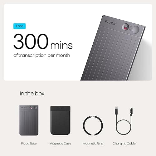 Plaud Note AI Voice Recorder, Voice Recorder w/Case, App Control, AI Transcribe & Summarize, Support 112 Languages, 64GB, Audio Recorder for Lectures, Meetings, Calls, Black, Non-Pro Version thumbnail 9