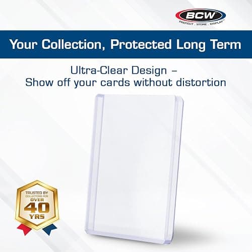 BCW Thick Card Topload Holder | Holds Relic, Patch, and Jersey Cards | Protective Card Sleeves for Collectibles and Trading Cards | Protective Rigid Plastic Display Card Holder (240 pt. / 7 MM) thumbnail 3