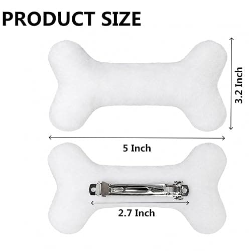 Obavioy 2PC Bone Clips for Hair or Shoes DIY White Plush 5Inch | Plush Fabric, Halloween Costume Accessories, Shoe Decorations, Y2K Streetwear Style thumbnail 2