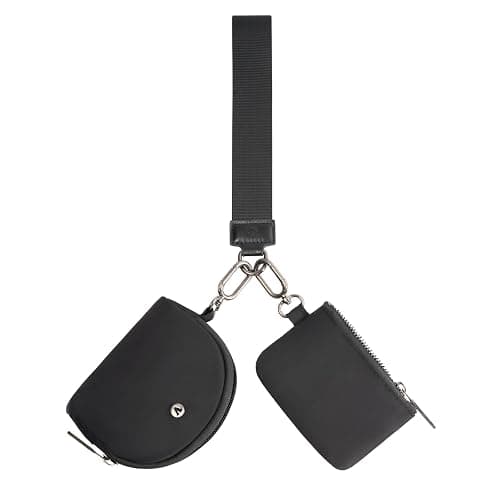 KeyChain Wallet Wristlet Wallets For Women Mini Zip Dual Pouch Wristlet thumbnail 7