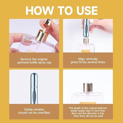Yamadura Mini Refillable Perfume Portable Atomizer Bottle Refillable Perfume Spray, Refill Pump Case for Traveling and Outgoing (5ml, 4 Pack) 4 thumbnail 4