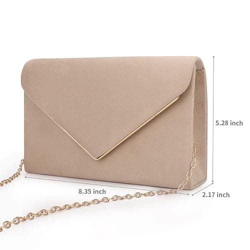 BBjinronjy Clutch Purse for Women Evening Bags Handbags for Wedding Party Cocktail Prom Faux Suede Crossbody Shoulder Bag thumbnail 4