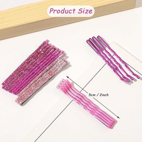 96PCS Colorful Fancy Hair Clips for Women Metal Glitter Bobby Pins Shiny Decorative Girls Hair Accessories for Thick Hair Bling Hairpins Hair Barrettes for Daily Wearing (Pink+Blue+Brown+Black) thumbnail 2