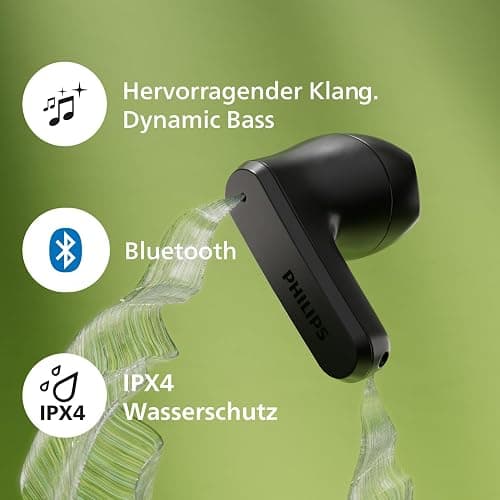 Philips TAT2139BK/00 True Wireless In Ear Bluetooth Headphones - Small Buds. Great Value Natural Sound. Dynamic bass, Pocket-Sized Charging case, Clear Calls - Black thumbnail 6