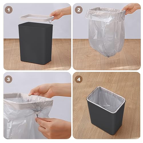 Yatmung Touchless Bathroom Trash Can - 2.5 Gallon Smart Trash Can Sensor Motion - Skinny Trash Bin with Lid - Electric, Narrow, Plastic, Auto Open - Small Slim Automatic Garbage Can (Black) thumbnail 4