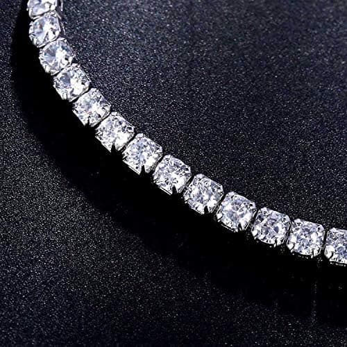 ElegGlo 14K Silver Plated Tennis Bracelet Set Cubic Zirconia Classic Adjustable Bracelet Silver Bracelets for Women Birthday Mother's Day Wedding Gift thumbnail 6
