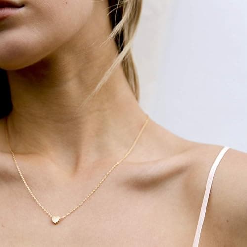 PAVOI 14K Gold Plated Cubic Zirconia Heart Necklace | Cute Dainty Love Pendant Necklaces for Women thumbnail 2