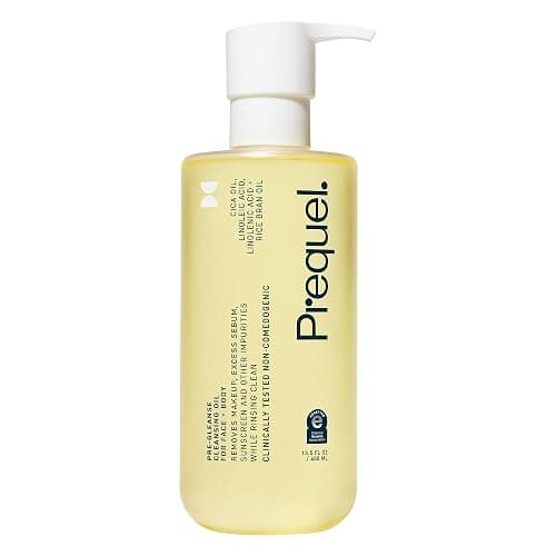 Prequel Skin Pre-Gleanse Oil Cleanser for Face. Double Cleansing Oil Skincare for Women with Cica and more. Non-Comedogenic Makeup Remover. Unscented Gentle Formula For All Skin Types. 13.5oz - Image 1