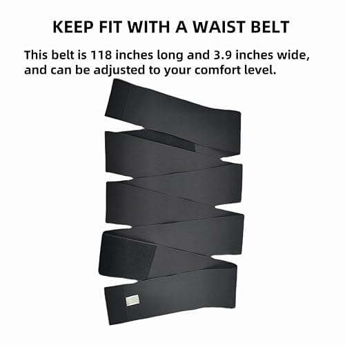 Nuaiute Waist Trainer for Women, Band Weight Loss Fat Trainers Belly Shaper Wrap Waist Working Out Trimmer Belt Gym Abdomen Cinturilla Bands Adjustable and Wrap-Around Suitable for Men Women (Black) thumbnail 2