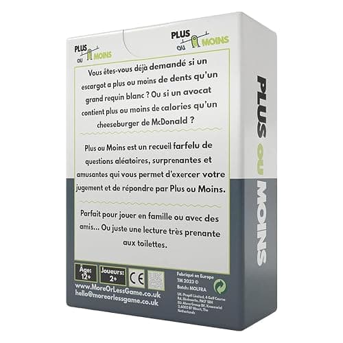 More or Less: Plus ou Moins | Version Française | Jeux de Cartes Amusants pour Les Adultes & Les Enfants | thumbnail 2